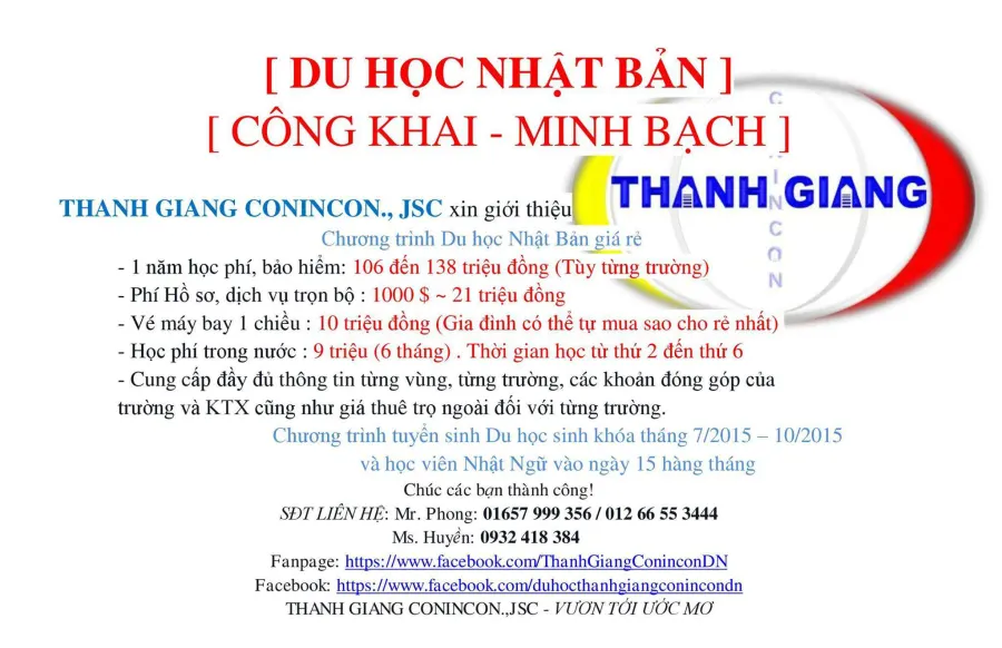 Trung tâm Du học Thanh Giang Conincon