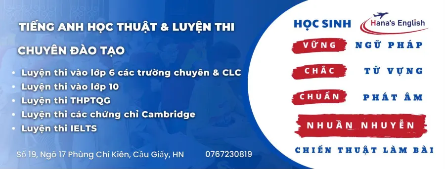 Trung tâm Tiếng Anh học thuật và Luyện thi Hana’s English