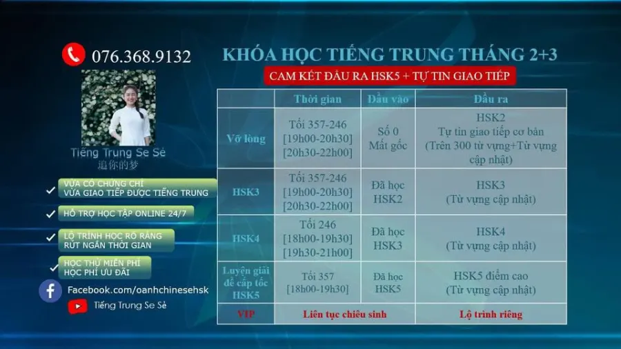 Trung tâm Tiếng Trung HSK Oanhchinese